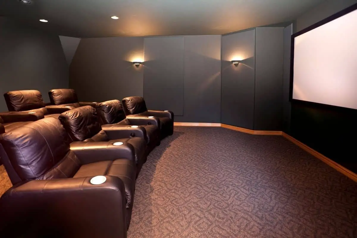 Private movie theatre with surround sound