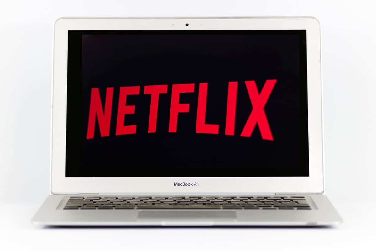 Netflix logo on Macbook Air